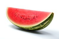 Fresh juicy watermelon slice with bright red flesh and black seeds on white background, perfect for summer food advertising and healthy lifestyle projects.
