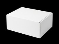 Blank white rectangular box isolated on transparent background, ready for packaging design, branding mockups, product presentations, print-on-demand, and commercial applications.