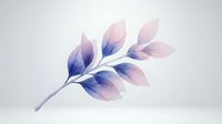 Delicate branch with gradient petals in soft blue and pink tones, isolated on white background, suitable for design projects, wallpapers, and decorative applications.