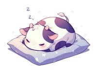 Cute cartoon panda sleeping peacefully on purple pillow with pink bow and Z letters floating above. Adorable kawaii style animal character resting.