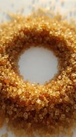 Golden glitter ring with circular cutout on white background, isolated and ready for design use on apparel, invitations, and promotional materials.