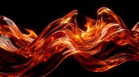 Abstract fire waves with flowing orange and red flames creating dynamic energy patterns on black background for creative projects.