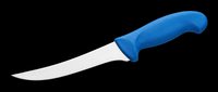 Filleting knife with blue handle isolated on transparent background, ready for clipart, t-shirt design, print-on-demand products, stickers, and sublimation projects.