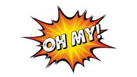 Comic book explosion burst with OH MY text in retro pop art style isolated on transparent background for graphic design and print projects.