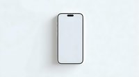 Modern smartphone mockup with blank white screen isolated on light gray background for app presentation and digital design projects.
