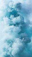 Ethereal white smoke swirls against turquoise background creating dreamy abstract patterns, suitable for modern interior design and creative projects.