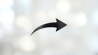 Black curved arrow pointing right on soft blurred bokeh background with warm light effects for presentations and design projects.
