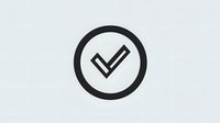 Simple black checkmark icon in circle shape on light background, minimal design for apps, websites and user interface elements.