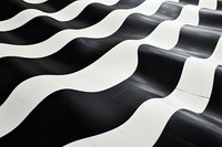 Abstract wavy black and white striped pattern creating dynamic optical illusion with curved lines and geometric shapes, modern minimalist design background.