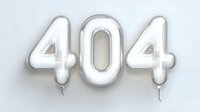 White balloon numbers forming 404 error message on light background, modern minimalist design for web and digital projects.