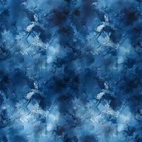 Seamless abstract watercolor pattern in deep ocean blue tones with swirling marble effects and light misty highlights. Pattern repeats for continuous background use.