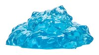 Pile of translucent blue gel or slime isolated on white background, ready for design use on merchandise, packaging, and digital projects.