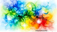 Abstract colorful watercolor background with flowing organic shapes in rainbow spectrum from blue to green to yellow to red for creative designs.