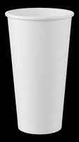 White disposable paper cup isolated on transparent background, ready for beverage packaging design, mockups, print-on-demand products, and commercial use applications.