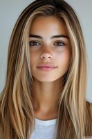 Young blonde woman with natural freckles and minimal makeup looking directly at camera with confident smile, wearing white top against light background.
