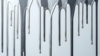 Dripping paint effect with gray and white liquid streams flowing downward on isolated background, suitable for graphic design and digital art projects.