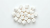 Assorted white marshmallows arranged on isolated background, ready for design use in food packaging, confectionery graphics, and culinary projects.