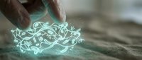 Hands creating magical glowing floral energy with luminous botanical elements emerging from palms in mystical light display for fantasy concepts.