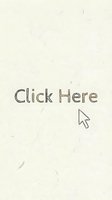 Click Here text with cursor arrow on textured paper background, hand-drawn doodle style for web, social media, and digital marketing use.