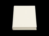 Blank white hardcover book isolated on transparent background, ready for design use in mockups, stickers, clipart, print on demand, and t-shirt design.