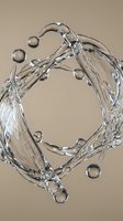 Dynamic water splash with crystal clear droplets frozen in motion against neutral beige background for refreshing beverage and hydration concepts.