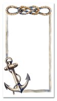 Nautical frame with twisted rope border and metal anchor on white background, suitable for marine-themed designs, invitations, and coastal decor projects.