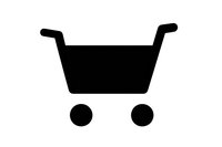 Shopping cart black silhouette isolated on white background. Simple minimalist icon design for e-commerce, retail and online store applications.