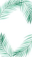 Watercolor palm fronds in shades of green arranged on white background, isolated and ready for design use on textiles, invitations, and digital projects.