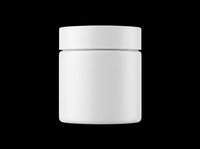 Blank white cosmetic jar with lid isolated on transparent background, ready for product design, branding, packaging mockups, and print-on-demand applications.
