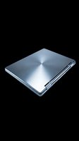 Closed silver laptop with metallic brushed lid, isolated on transparent background, ready for tech, business, and print on demand design use.