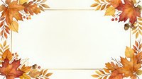 Autumn foliage frame with golden and red leaves arranged on white background, isolated and ready for design use on cards, invitations, and promotional materials.