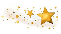 Golden stars and sparkles on white background, festive holiday decoration for greeting cards, invitations, and celebration designs.
