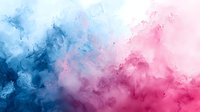 Dreamy pink and blue watercolor smoke effect background with soft gradient transitions and ethereal cloud-like formations creates atmospheric mood.