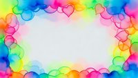 Colorful rainbow bubble frame with transparent center for text overlay. Vibrant soap bubbles border creates playful background for presentations and designs.