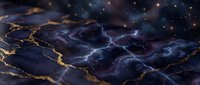 Abstract cosmic marble texture with golden veins and starry nebula background for luxury design projects and digital art compositions.
