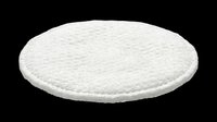 Soft white round plush mat isolated on transparent background, ready for design use on t-shirts, stickers, sublimation products, and print-on-demand items.