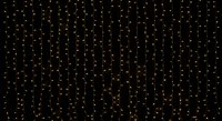 Sparkling golden lights cascade down black background creating elegant curtain effect for luxury events, celebrations, and festive decorations.