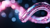 Glowing curved glass or crystal shape with pink and blue bokeh lights on dark background creates magical ethereal atmosphere for fantasy designs.