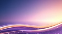 Elegant flowing curves with glowing light trails against purple and orange gradient background create dynamic motion effect for presentations and abstract designs.