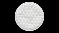Round cotton pad isolated on transparent background, ready for beauty, skincare, and cosmetic design projects, stickers, print on demand, and T-shirt clipart use.
