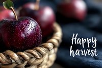 Fresh red apples with water drops in wicker basket on dark background. Autumn harvest concept for seasonal marketing and healthy eating campaigns.