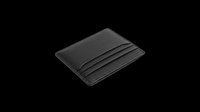Black leather card holder isolated on transparent background, ready for T-shirts, stickers, print on demand, clipart, and sublimation design use.