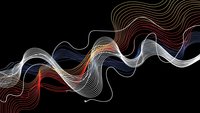Abstract flowing lines create dynamic wave patterns with vibrant colors on black background for modern digital art and contemporary design projects.