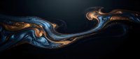 Flowing liquid metal with gold and blue swirls creates an abstract, luxurious composition against dark background. Suitable for modern design, wallpapers, and premium branding projects.