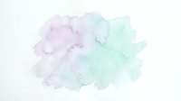 Soft watercolor wash in pastel purple and mint green hues with organic flowing texture on white background for artistic design projects.