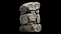 Stacked gray rocks isolated on transparent background, ready for t-shirt design, stickers, clipart, print on demand, and sublimation projects.