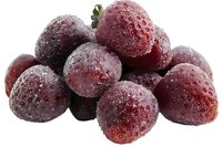 Fresh frozen cranberries covered in frost and water drops on white background, macro food photography for packaging design and healthy eating concepts.