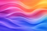 Vibrant wavy gradient background with smooth flowing curves in pink, orange, purple and blue colors creating dynamic abstract pattern for modern design projects.