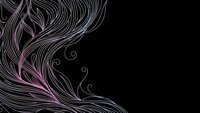 Elegant flowing hair strands in pink and purple gradient colors on black background for beauty salon branding and cosmetic design projects.