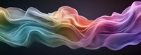 Colorful flowing smoke waves in rainbow colors against black background create dynamic abstract pattern with smooth gradient transitions and ethereal movement.